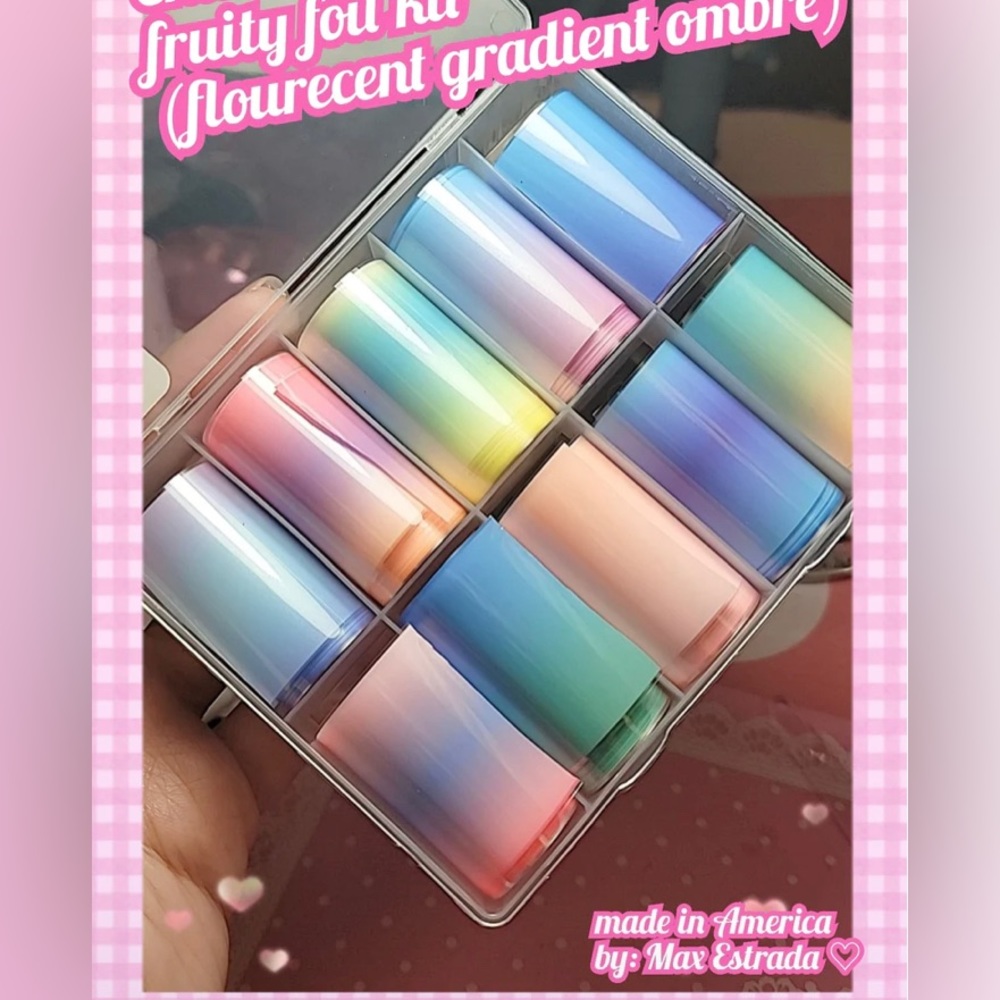 FLUORESCENT OMBRÉ Nail Foil Kit 1/$15, 2/$25, 3/$30, 4/$35.$5 each additional!